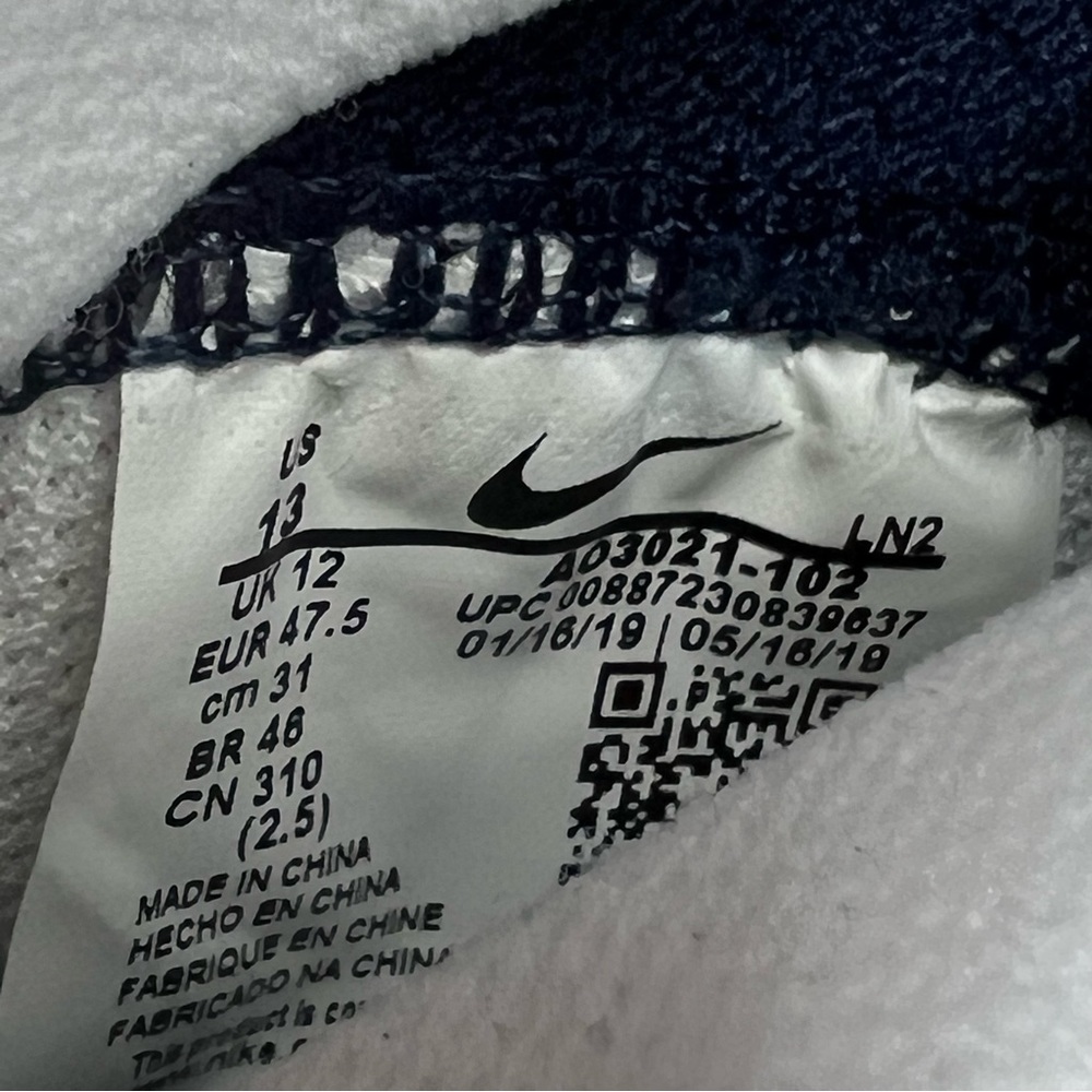 Nike Vapor Untouchable 3 White Navy Football Cleats - Picture 15 of 16